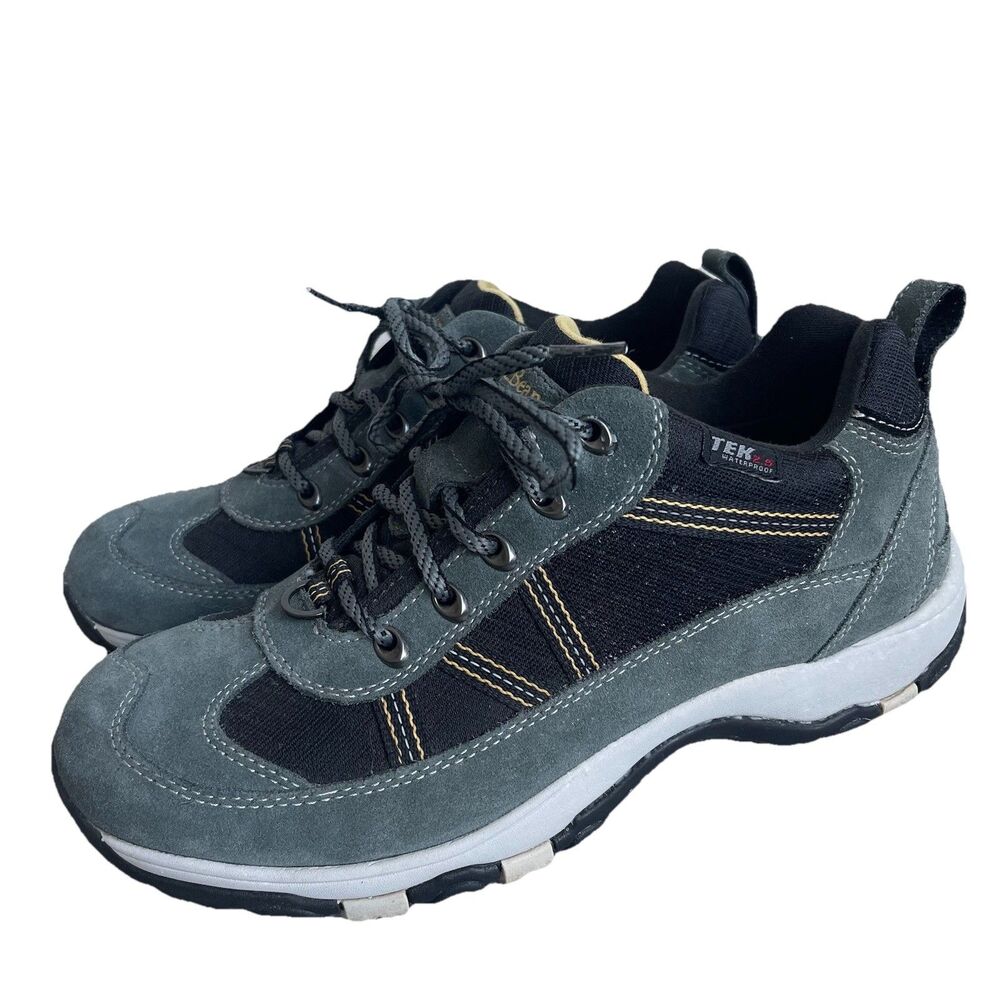 LL Bean Tek 2.5 Waterproof Suede Trail Hiking Shoes Mens 9 M‎ Gray/Black